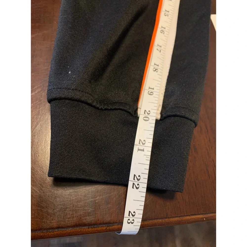 Harley-Davidson Zip Up Track Jacket Black Orange White Logo Size L 16/18